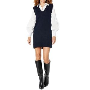 Cinq à Sept Navy Sweater Mini Dress NWT - Size XL
